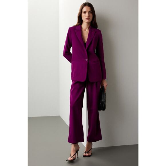 Endless Rose Single Breasted Blazer Jacket Purple Burgundy Button Pockets Small - Picture 2 of 4